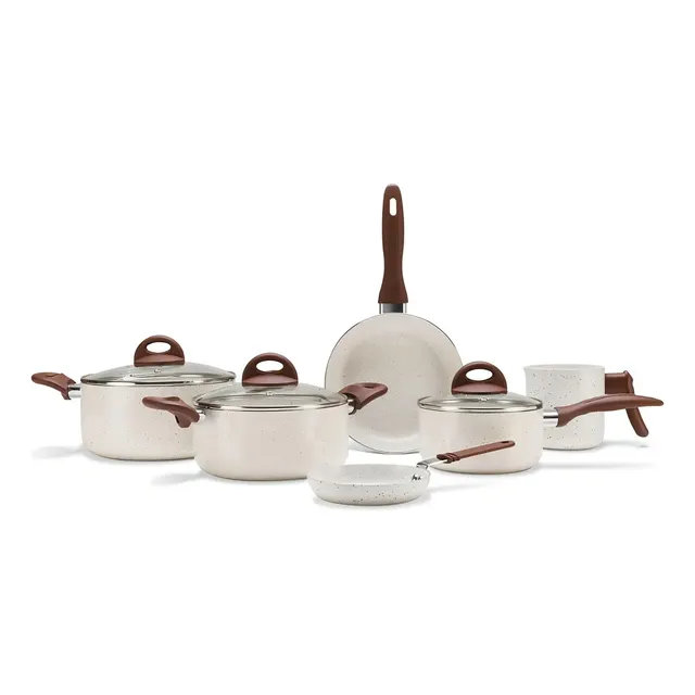 Jogo De Panelas Brinox Smart Plus 6pçs Ceramic Life Vanilla 4791/102