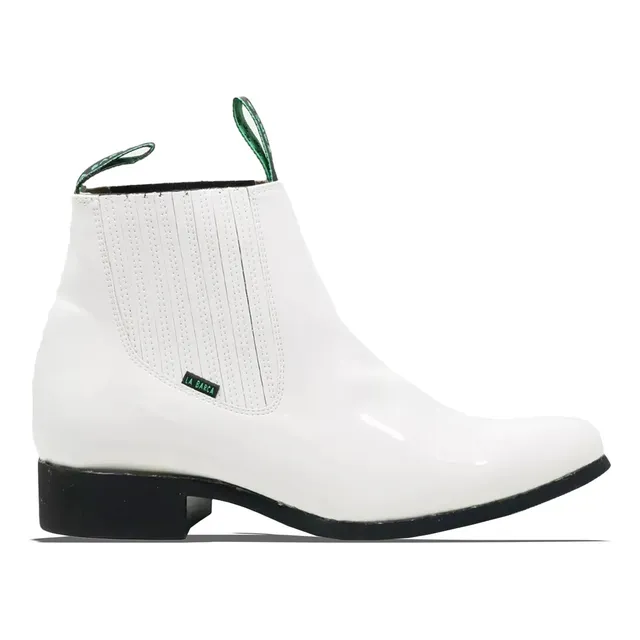 Bota Botín La Barca 918 Piel Res Charro Charol Para Hombre