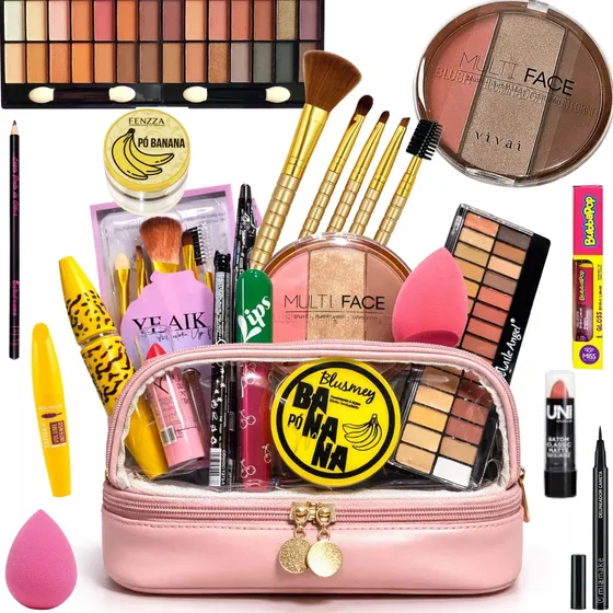 Kit Maquiagem Completo Com Necessaire Presente Perfeito