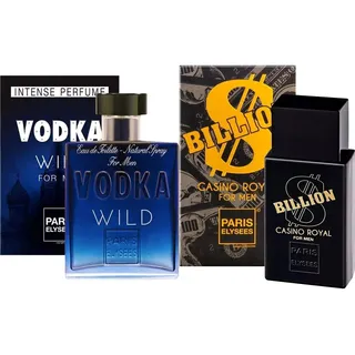 Kit Com 2 Perfumes Paris Elysees Vodka Wild + Billion Casino Royal Kit Com 2 Perfumes Paris Elysees Vodka Wild + Billion Casino Royal