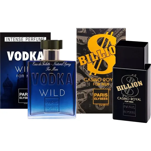 Kit Com 2 Perfumes Paris Elysees Vodka Wild + Billion Casino Royal