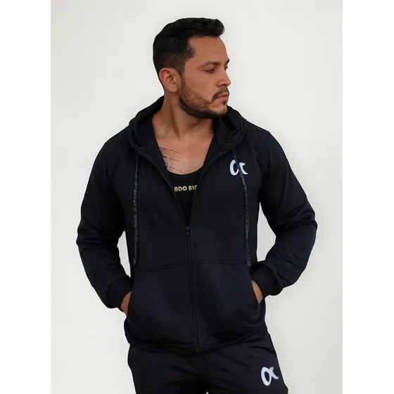 Buzo Hoodie Cierre Colores, Saco Capota Tela Para Todo Clima