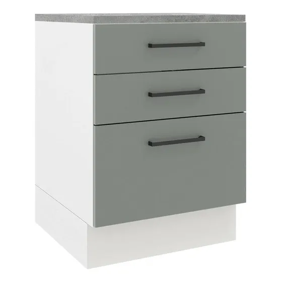 Gabinete Bajo Cocina Madesa Agata 60cm Con Encimera Bg Color Blanco/Gris