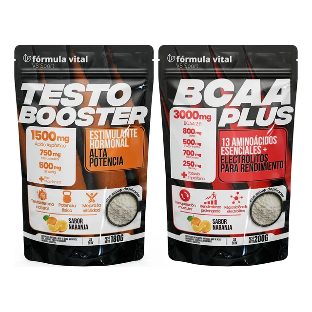 Pack Testobooster 180gr + Bcaa Plus 200gr Naranja Fv Cc