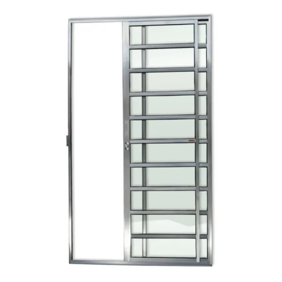 Porta De Alumínio De Correr 210x120cm 2 Folhas Com Wt