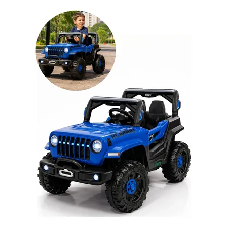 Jipe Elétrico Infantil Off Road 12v Controle E Pedal Buggy Azul