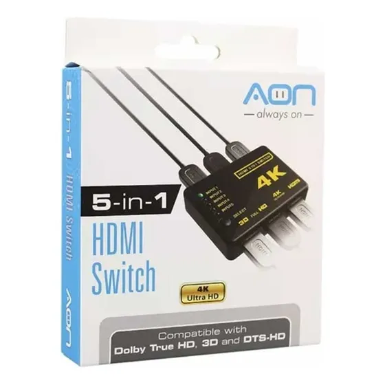 Switch  Aon Hdmi 5 En 1