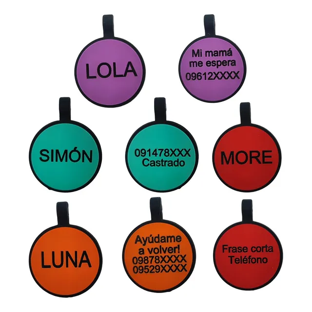 Chapita Identificatoria Placa Tag Perro Medalla Gato Nombre