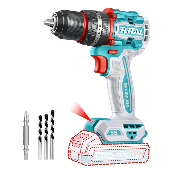 Taladro Percutor Atornillador Total TIDLI205581 Turquesa 20V