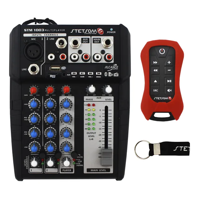 Mesa Som Stetsom Stm-1003 3 Ch 12v Controle Longa Distância