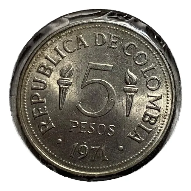 Colombia 5 Pesos 1971 Jer431.01 Juegos Panamericanos De Cali