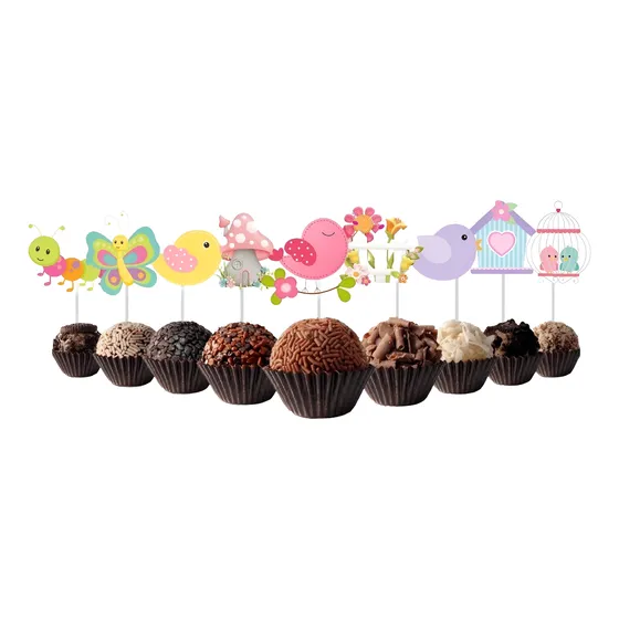 100 Topper Tags De Doces Jardim Encantado