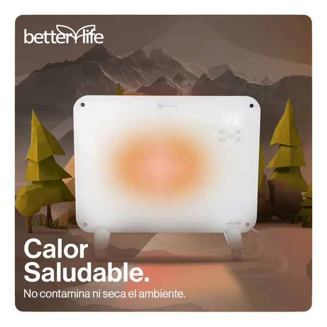 Betterlife Cristal calefactor mural 1000w color blanco