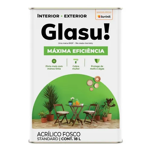 Tinta Acrílica Glasu! Máxima Eficiência Lata-cores 18l Cor Branco/neve