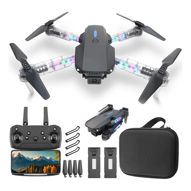 Mini Drone Con Camara Ourlife Ak Air2 Con Luces Chidas Negro