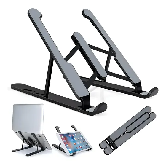 Suporte Ergonômico Dobrável para Notebook de 10 a 17 polegadas, Preto