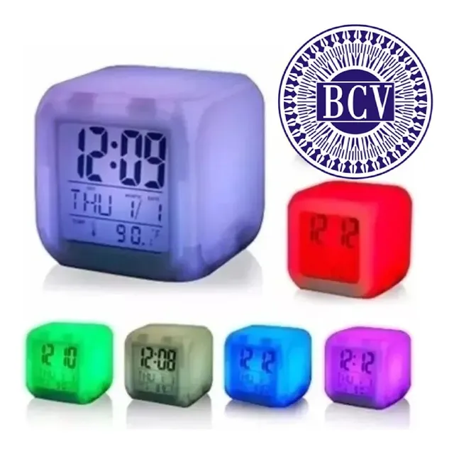 Reloj Cubo Despertador Con Luz Y Sonido Digital Decorativo
