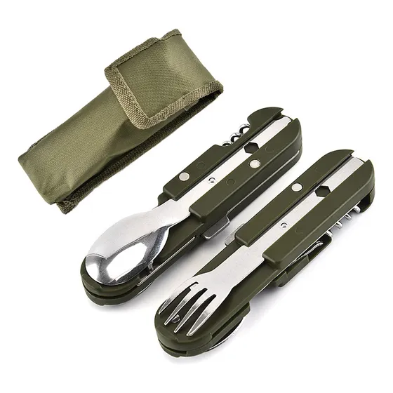 Pícnic Portátil Plegable De Acero Inoxidable Verde Militar P