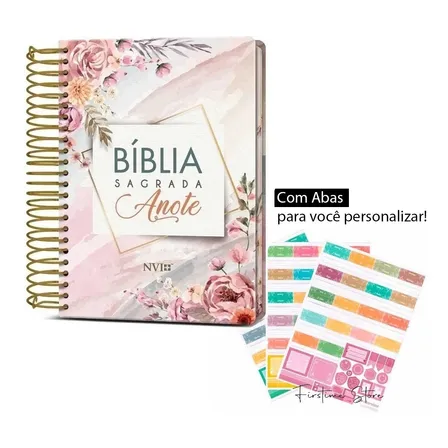 Biblia Anote Nvi Aquarela Espiral + Abas Adesivas