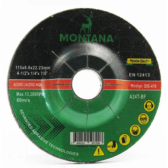 Disco Desbaste 4'' Metal Montana 115x6.0mm 5 Unidades