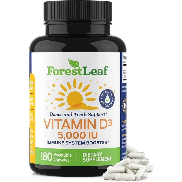 Vitamina D3 5000 Ui (125 Mcg) Forestleaf 180 Capsulas
