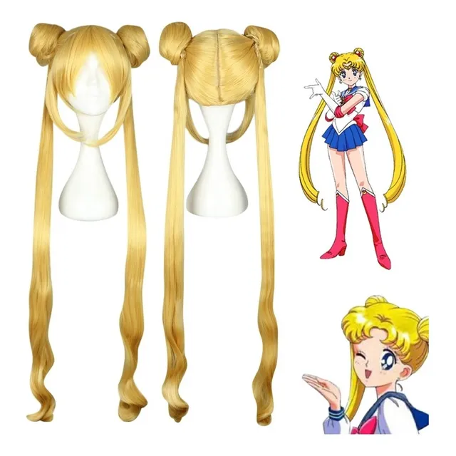 Ebingoo-sailor Moon Cola De Caballo Peluca Sintética Cosp