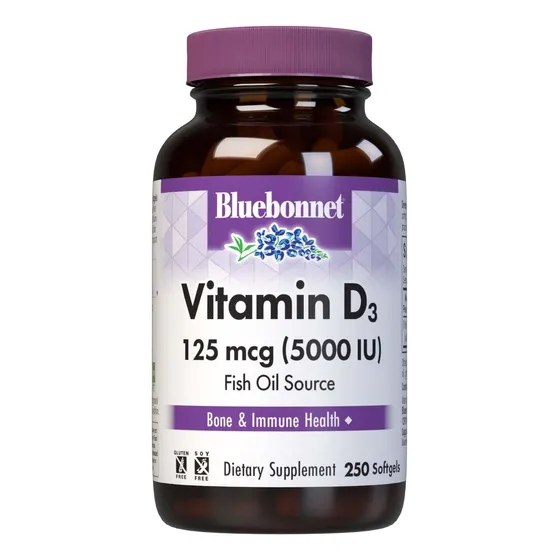 Cápsulas Blandas De Vitamina D3 De 5000 Ui De Bluebonnet Nut