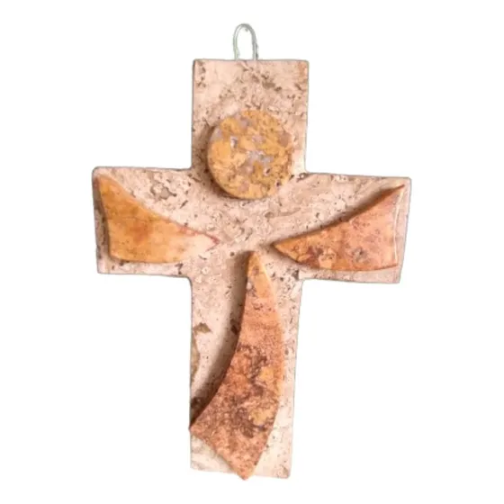 Cruz Decorativa  De Pared Ónix Religion Figuras De Paz