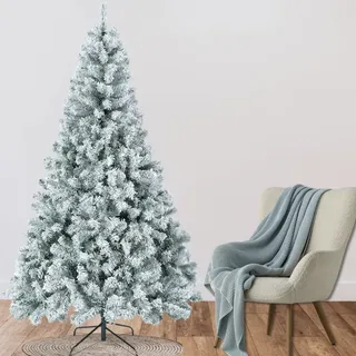 Árbol de Navidad Nevado Artificial 1.9m Frondoso Pino Navideño Nevado Found Árbol navideño tradicional, Realista, Elegante Pino Resistente y Duradero Fácil de Armar, Árbol de Navidad Frondoso