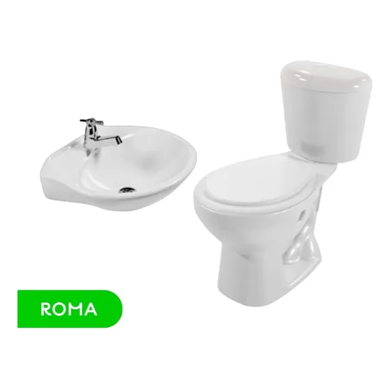 Sala De Baño - Marca Roma (sanitario + Lavamanos De Colgar)