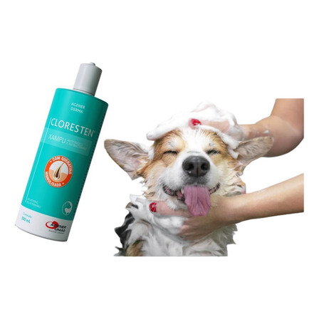 Cloresten Dermatite Coceira Cães Gatos Shampoo 500ml Resolve Fragrância Aloe Vera Cloresten Dermatite Coceira Cães Gatos Shampoo 500ml Resolve Fragrância Aloe Vera