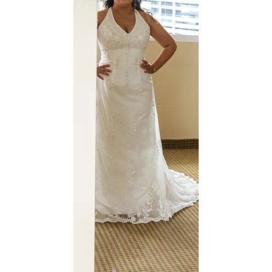 Vestido De Novia Blanco Para Mujer - Talla L