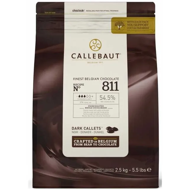 Chocolate Oscuro Semi-amargo 811 54.5% Cacao 2.5kg Callebaut