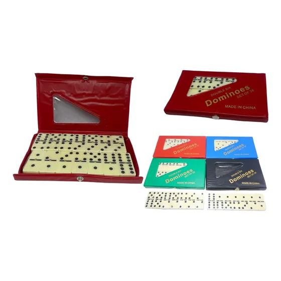 Juego De Mesa Domino Doble 6 Puntos Blanco Y Negro 28 Piezas
