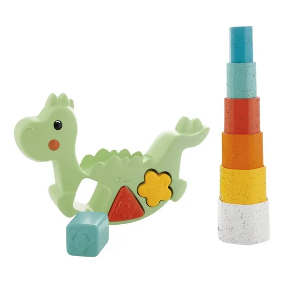 Juego Apilable 2 En 2 Rocking Dino Chicco, Mvd Kids