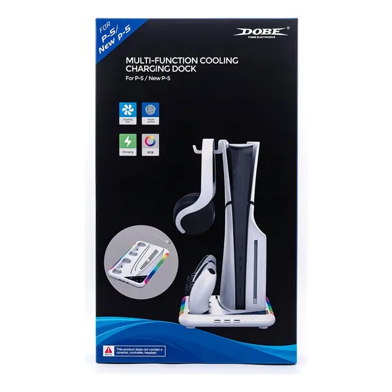 Soporte Cargador Ventilador PS5 XINHUA Vertical DualSense 2 Mandos Blanco