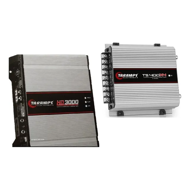 Kit Modulo Amplificador Taramps Hd3000 2 Ohms + Ts400 X4
