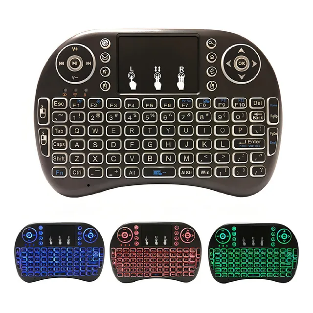Mini Teclado Inalambrico Mouse Smart Tv Ps3 Pc Noga Xbox Color Negro