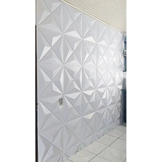 28 Placas 3d Pvc Revestimento Decorativa Alto Relevo 50x50 Cor Estrelar