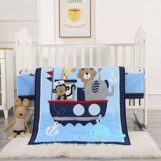 Juego Ropa De Cama Para Cuna Bebé 3 Piezas De Algodón