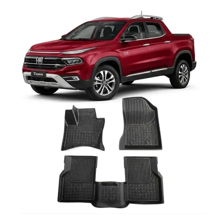 Tapete Bandeja Borracha Fiat Toro 2016 A 2026 Preto