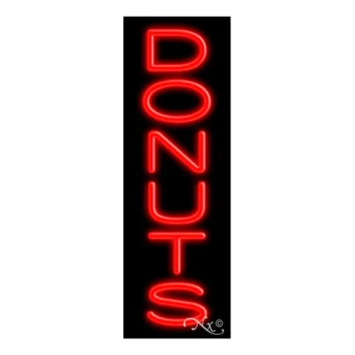 Letrero Neon Vidrio Donuts Largo Alto