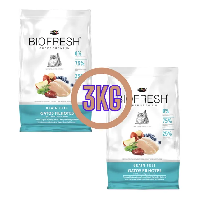Biofresh Gatito Bebe Filhotes 3 Kg Grain Free Libre Granos
