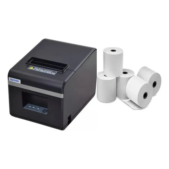 Impresora Térmica 80x80m Para Boletas / Recibos + 5 Rollos