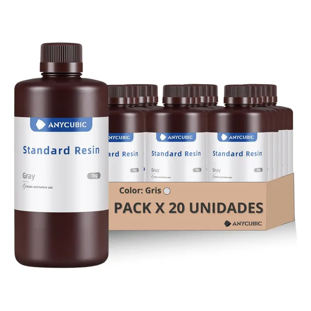 Resina Anycubic Estándar Impresora 3d 1kg Gris Pack X20 Unid