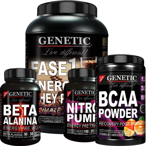 Proteina Fase 1 Bcaa Powder Beta Alanina Nitro Pump Genetic