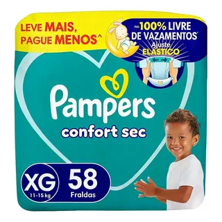 Fralda Pampers Confort Sec Xg Com 58 Unidades Xg