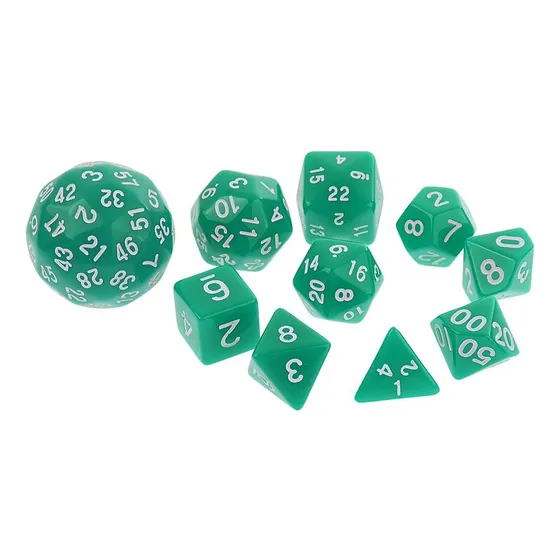 . 0x Dados Poliédricos ( D8 D10 D12 D20 D24 D30 D60) Verde