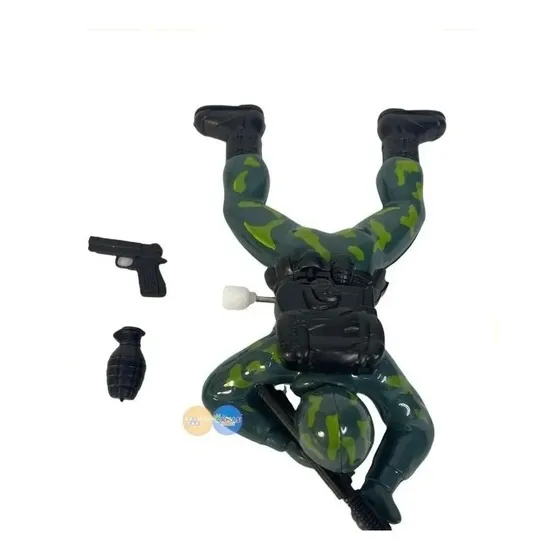 Soldadito De Cuerda Se Arrastra Juguete Niño Militar Pistola