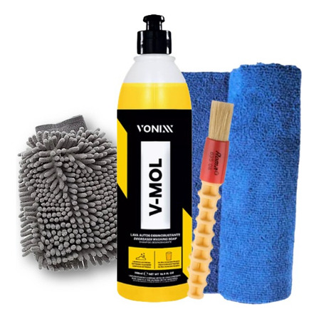 Shampoo V-mol Pano Microfibra Luva Microfibra Pincel Vonixx Shampoo V-mol Pano Microfibra Luva Microfibra Pincel Vonixx